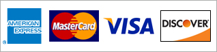 We accept American Express, Visa, MasterCard and Discover